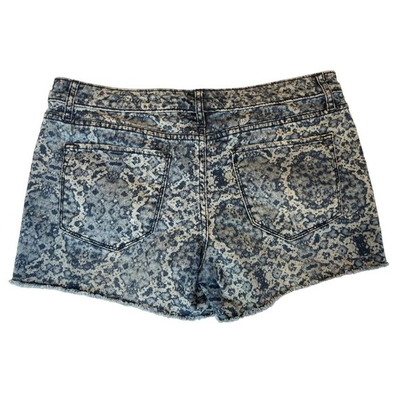 Mossimo Womens Jeans Shorts Premium Denim Abstract F16852888 Raw Hem Blue Size 6 - Picture 2 of 8